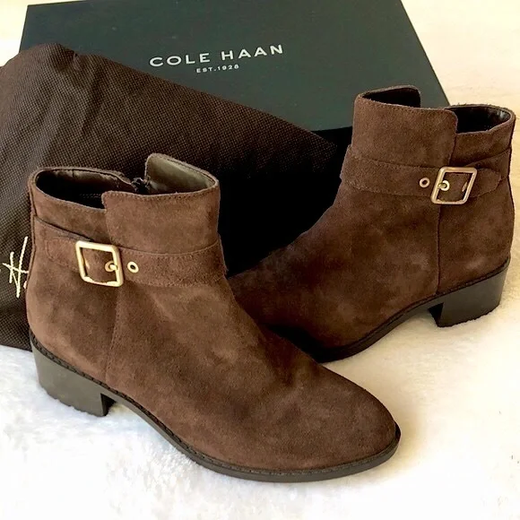 {Waterproof} Cole Haan Indiana Suede Booties - Picture 3 of 11